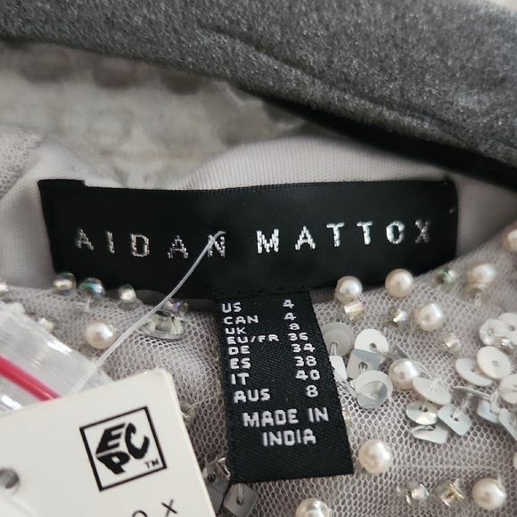 Aidan Mattox Silver Sequin and Pearl Dress - Picture 7 of 12